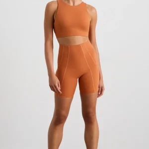 Clearance Aje ATHLETICA Winding Road High Neck Bra 364 Copper Orange