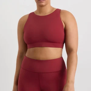 Discount Aje ATHLETICA Winding Road High Neck Bra 364 Plum Red