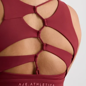 Discount Aje ATHLETICA Winding Road High Neck Bra 364 Plum Red