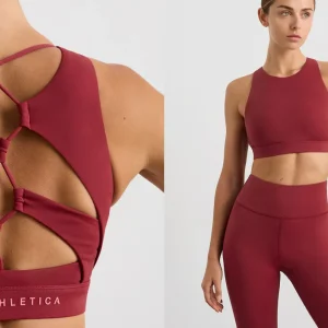 Discount Aje ATHLETICA Winding Road High Neck Bra 364 Plum Red