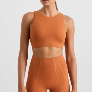 Clearance Aje ATHLETICA Winding Road High Neck Bra 364 Copper Orange