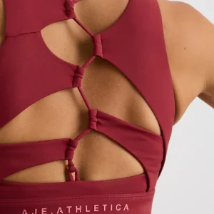 Discount Aje ATHLETICA Winding Road High Neck Bra 364 Plum Red
