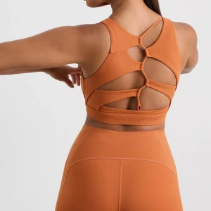 Clearance Aje ATHLETICA Winding Road High Neck Bra 364 Copper Orange