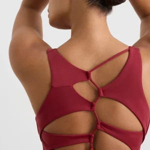 Discount Aje ATHLETICA Winding Road High Neck Bra 364 Plum Red