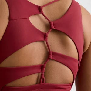 Discount Aje ATHLETICA Winding Road High Neck Bra 364 Plum Red