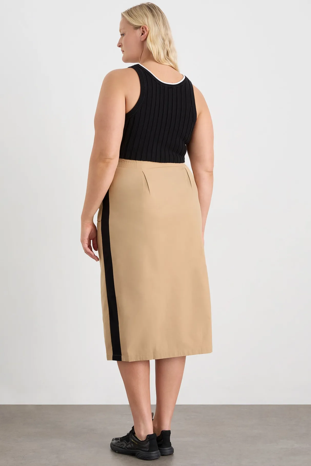 wrap_contrast_skirt__12.webp Clearance Aje ATHLETICA Wrap Contrast Skirt 615 Natural Tan / Black