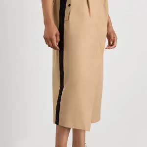 Clearance Aje ATHLETICA Wrap Contrast Skirt 615 Natural Tan / Black