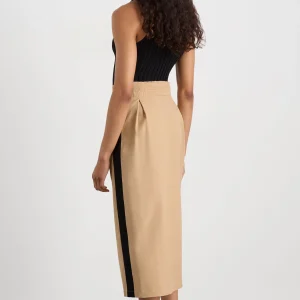 Clearance Aje ATHLETICA Wrap Contrast Skirt 615 Natural Tan / Black