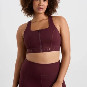 Flash Sale Aje ATHLETICA Zip Front Logotape Sports Bra 319 Burgundy