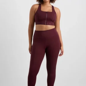 Flash Sale Aje ATHLETICA Zip Front Logotape Sports Bra 319 Burgundy