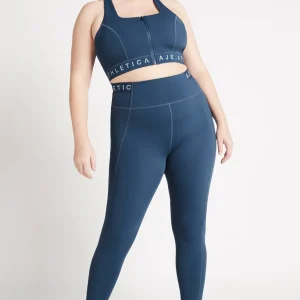 Cheap Aje ATHLETICA Zip Front Logotape Sports Bra 319 Midnight Blue/Steel Blue
