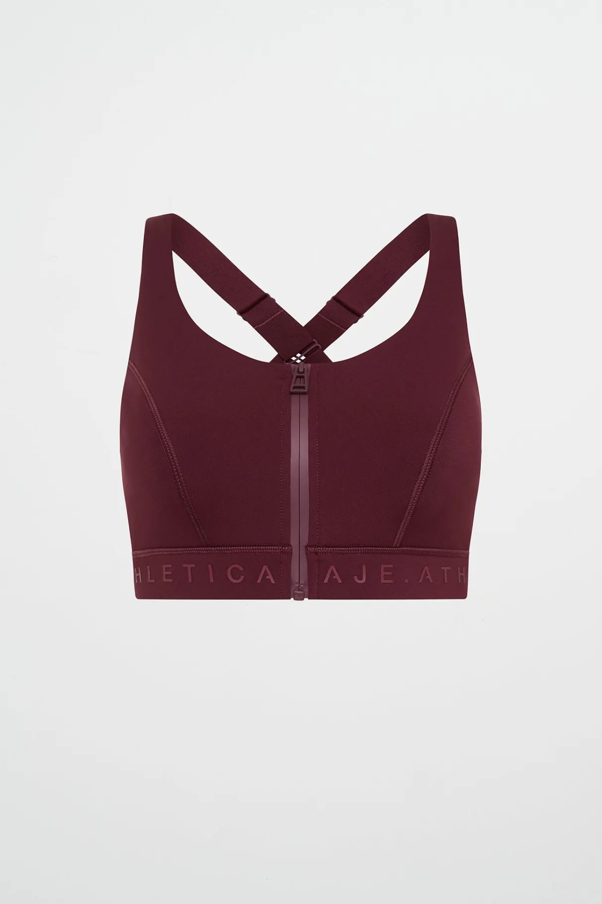 zip_front_logotape_sports_bra__2-1.webp Flash Sale Aje ATHLETICA Zip Front Logotape Sports Bra 319 Burgundy