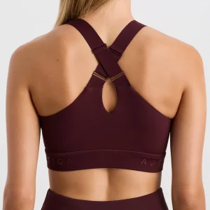 Flash Sale Aje ATHLETICA Zip Front Logotape Sports Bra 319 Burgundy