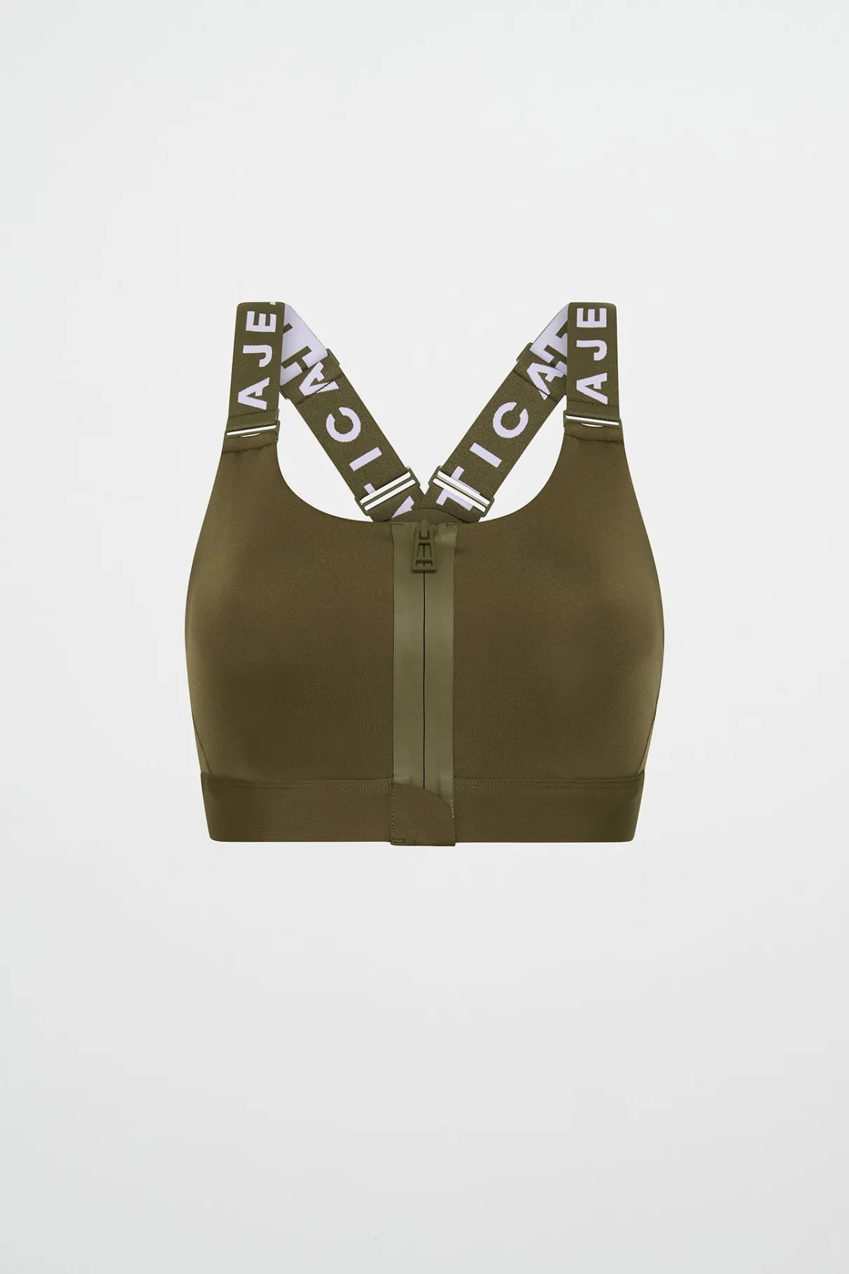 zip_front_sports_bra__1.webp Best Sale Aje ATHLETICA Zip Front Sports Bra 304 Deep Khaki