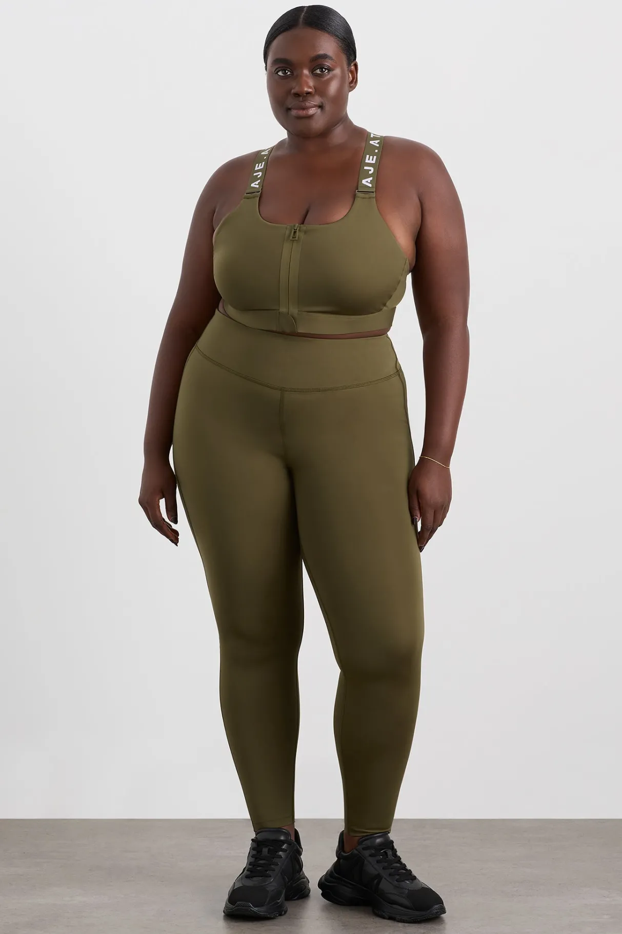 zip_front_sports_bra__11.webp Best Sale Aje ATHLETICA Zip Front Sports Bra 304 Deep Khaki