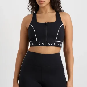 Flash Sale Aje ATHLETICA Zip Front Sports Bra 329 Black