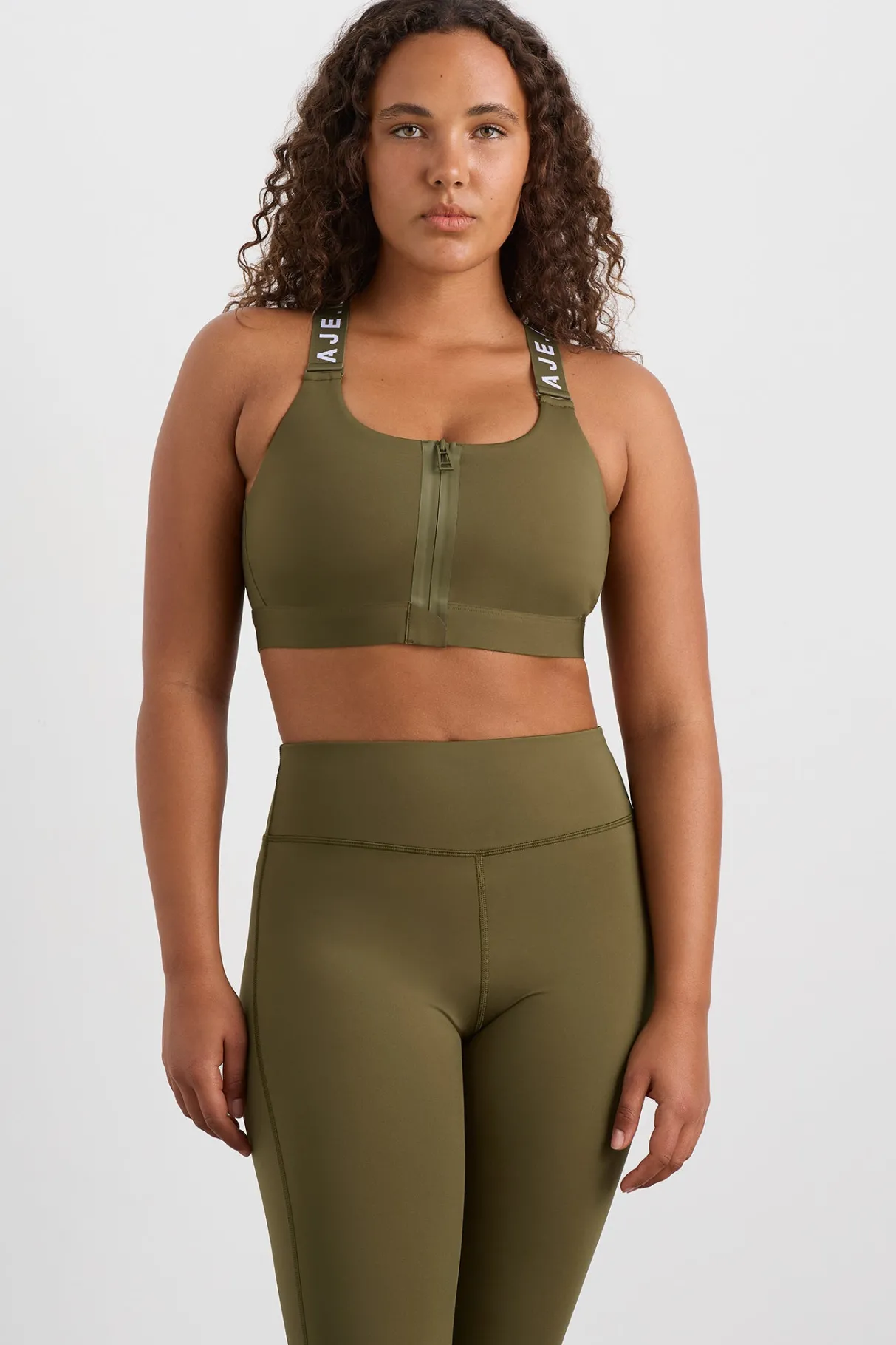 zip_front_sports_bra__5.webp Best Sale Aje ATHLETICA Zip Front Sports Bra 304 Deep Khaki