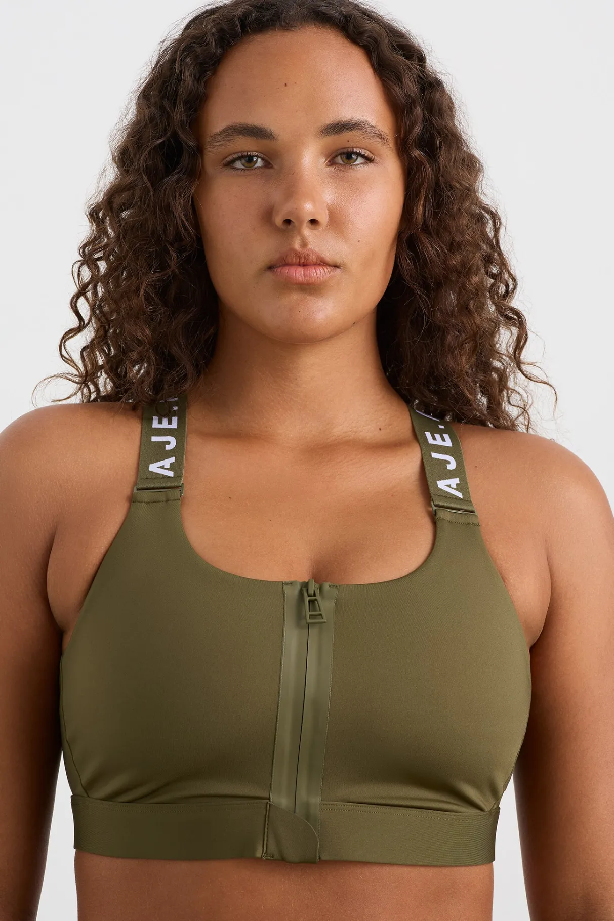 zip_front_sports_bra__7.webp Best Sale Aje ATHLETICA Zip Front Sports Bra 304 Deep Khaki