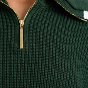 Store Aje ATHLETICA 1/4 Zip Ribbed Knit Jumper 431 Pine Green