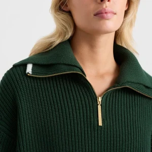 Store Aje ATHLETICA 1/4 Zip Ribbed Knit Jumper 431 Pine Green