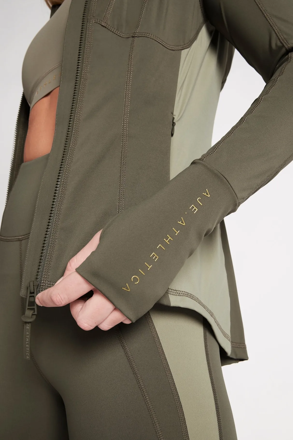 zip_up_jacket__3.webp Outlet Aje ATHLETICA Zip Up Jacket 709 Forest Green/Sage